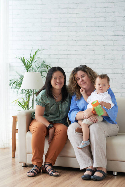 Married LGBT Couple with Little Son - Photo, Image