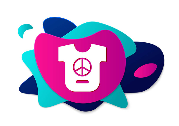 Color Icono de Paz aislado sobre fondo blanco. Símbolo hippie de paz. Banner abstracto con formas líquidas. Vector. - Vector, Imagen