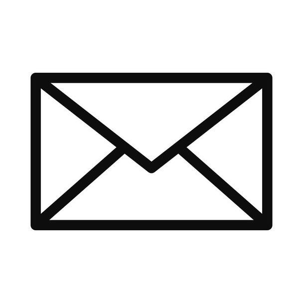Enveloppe icône vectorielle - illustration de style ligne de forme classique mail missive isolé sur fond blanc - Vecteur, image