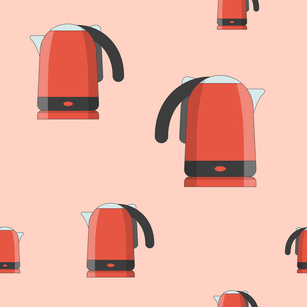 Wrapping paper - Seamless pattern of electric kettle symbols for vector graphic design - Vektor, kép