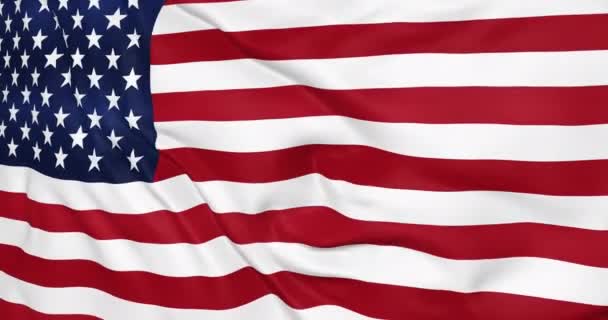 Vlag van de Verenigde Staten van Amerika zwaaiende 3D-animatie. Naadloze looping Amerikaanse vlag animatie. Verenigde Staten vlag zwaaien 4k - Video