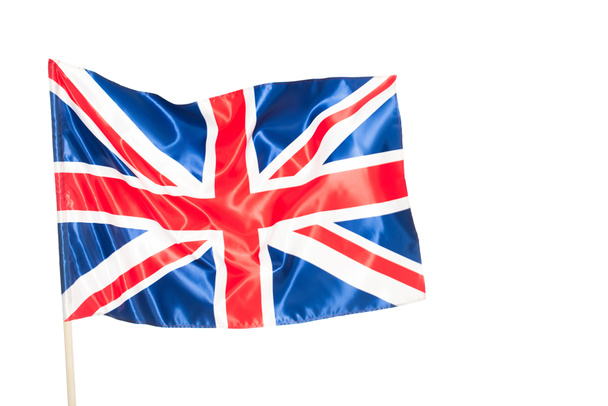Britská vlajka sjednoceného království s červeným křížem izolovaným na bílém  - Fotografie, Obrázek