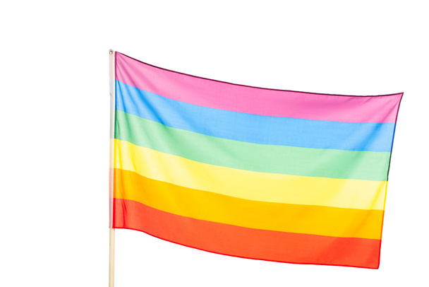 rainbow colors on lgbt flag isolated on white - Foto, afbeelding
