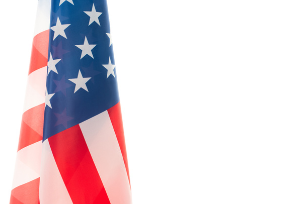 national flag of america with stars and stripes isolated on white - 写真・画像
