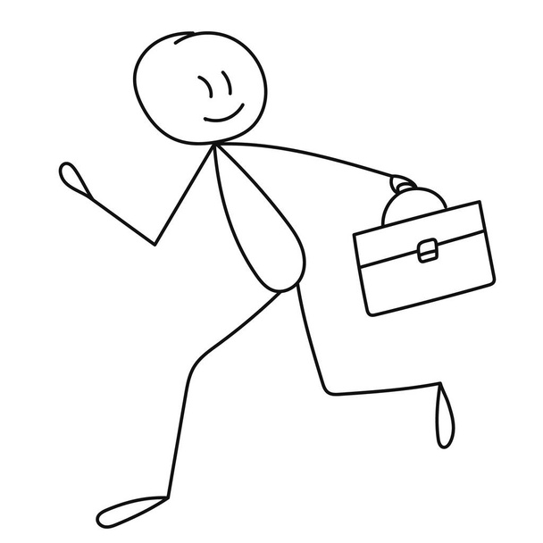  stick figure of running businessman man - Vector, Image