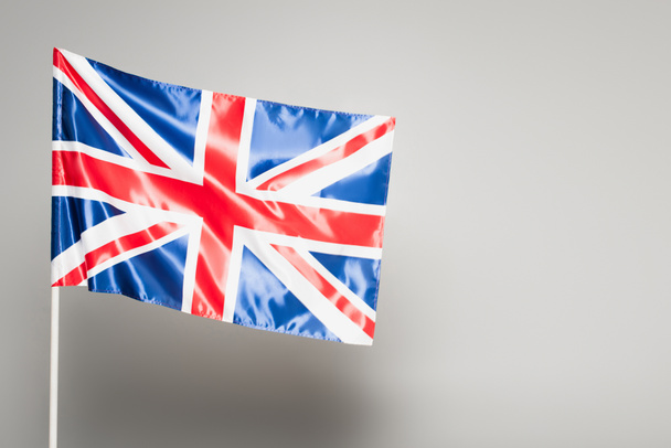 British flag of united kingdom with red cross on grey - Foto, Imagem