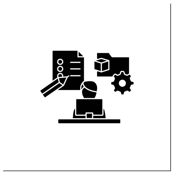 Icono de glifo de gestión de proyectos - Vector, imagen