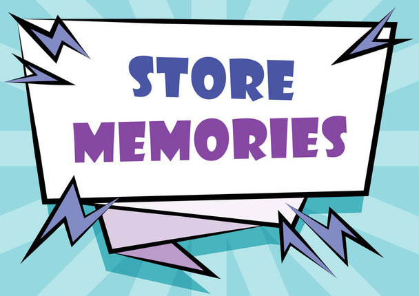 Kézírás tábla Store Memories. Üzleti ötlet a korábban megszerzett adatok bevitelének és tárolásának folyamata Absztrakt Sürgős üzenet, Új közlemény információ megjelenítése - Fotó, kép
