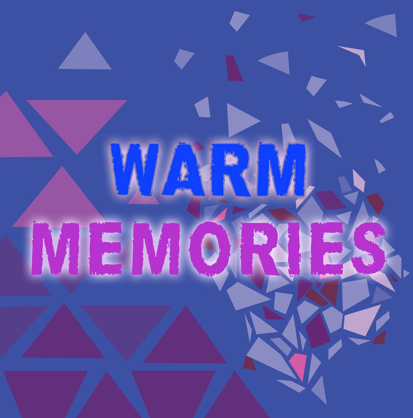 Conceptual caption Warm Memories. Internet Concept reminiscing the unforgettable collection of past events Colorful Wallpaper Image, Shatter Effect Design, Geometric Pattern Designs - Photo, Image