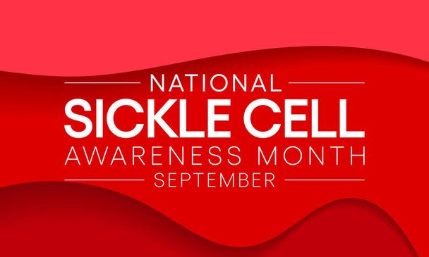 Sickle Cell μήνα ευαισθητοποίησης της νόσου παρατηρείται κάθε χρόνο το Σεπτέμβριο, είναι μια ομάδα κληρονομικών διαταραχών των ερυθρών αιμοσφαιρίων. Εκατομμύρια άνθρωποι δεν ξέρουν ότι έχουν δρεπανοκυτταρικό χαρακτηριστικό. διανυσματική τέχνη - Διάνυσμα, εικόνα