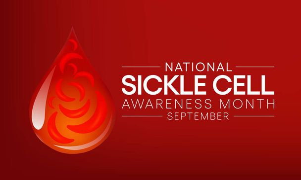 Sickle Cell μήνα ευαισθητοποίησης της νόσου παρατηρείται κάθε χρόνο το Σεπτέμβριο, είναι μια ομάδα κληρονομικών διαταραχών των ερυθρών αιμοσφαιρίων. Εκατομμύρια άνθρωποι δεν ξέρουν ότι έχουν δρεπανοκυτταρικό χαρακτηριστικό. διανυσματική τέχνη - Διάνυσμα, εικόνα