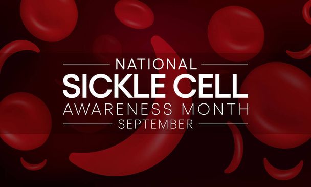 鎌状赤血球症の認知症月は毎年9月に観察され、遺伝性赤血球障害のグループです。何百万人もの人々は鎌状赤血球の形質を知らない。ベクトルアート - ベクター画像