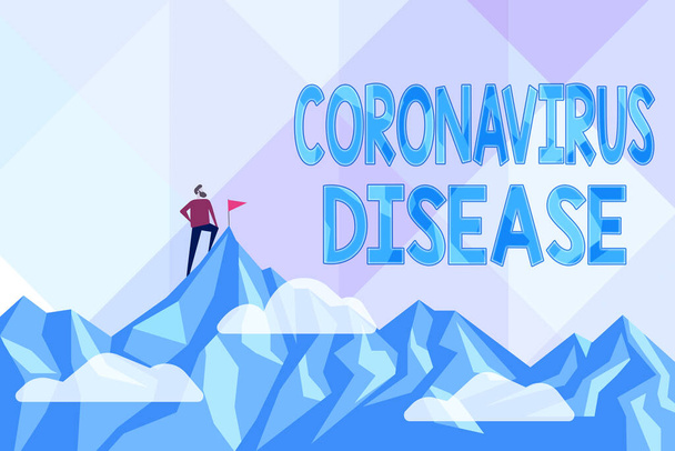 Käsitteellinen näyttö Coronavirus tauti. Sana määritellään sairaus aiheuttama uusi virus SARSCoV2 Tiivistelmä Tavoitteen saavuttaminen ja saavuttaminen, Tulos Kovan työn Käsitteet - Valokuva, kuva