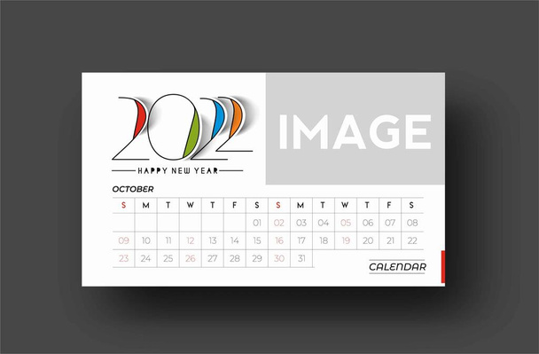 Happy new year 2022 Calendar - New Year Holiday design elements for holiday cards, calendar banner poster for decorations, Vector Illustration Background. - Vektor, kép