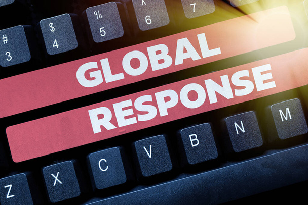 Conceptual display Global Response. Word Written on indicates the behaviour of material away from impact point Retyping Download History Files, Typing Online Registration Forms - Photo, Image