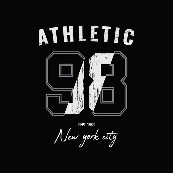 Vektori graafinen kuva kirjeitä, New York urheilullinen numero yhdeksänkymmentäkahdeksan, täydellinen suunnitteluun t-paitoja, huppareita, jne. - Vektori, kuva