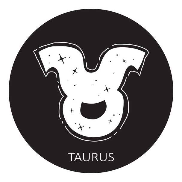 Zodiac sign Taurus isolated on white background. Zodiac constellation. Design element for horoscope and astrological forecast. Vector illustration. - Vektor, kép