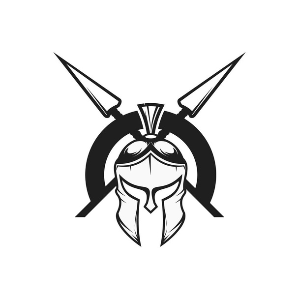 válečník helma logo design vektorové ilustrace - Vektor, obrázek