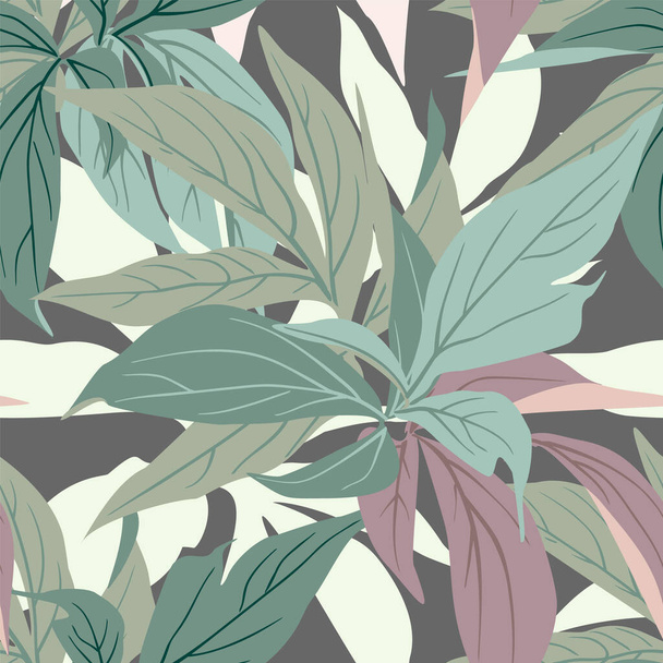 Abstract seamless pattern with leaves. illustration file. - Vektör, Görsel