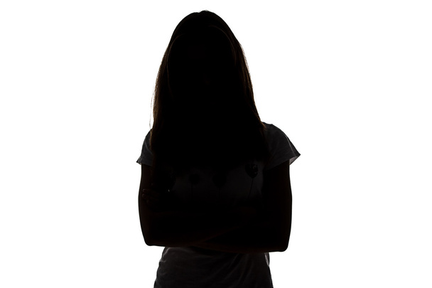 Silhouette of teenager girl - Foto, afbeelding