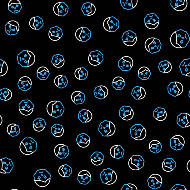 Line Inflammation on face icon isolated seamless pattern on black background.  Vector - Vector, Image