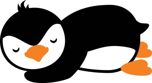 Funny lazy penguin. Simple flat drawing - Διάνυσμα, εικόνα