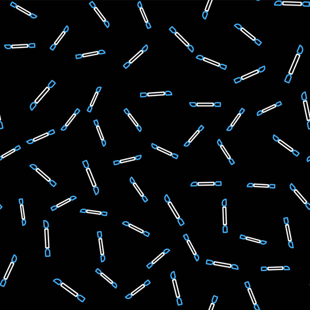 Линия кутикулы толкатель значок изолированный бесшовный узор на черном фоне. Средство для маникюра. Вектор - Вектор,изображение