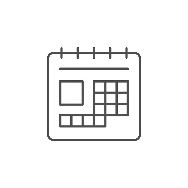 Icono de línea de calendario o concepto de planificación aislado en blanco - Vector, Imagen