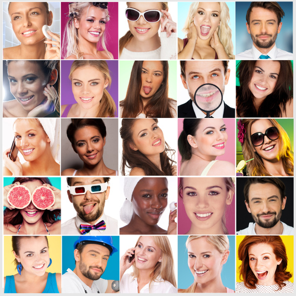 Collage de caras de diferentes personas
 - Foto, imagen