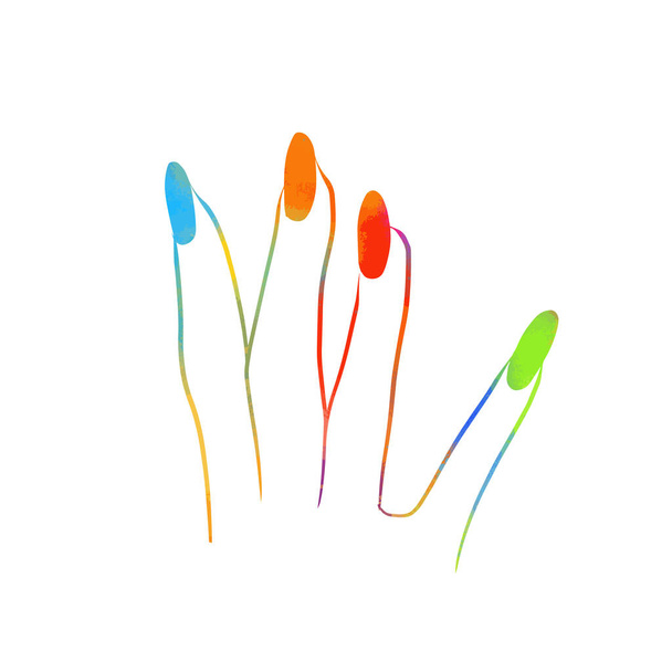 Le unghie sono multicolori. Manicure logo. Illustrazione vettoriale - Vettoriali, immagini