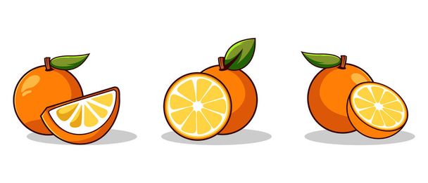 orange fruit set element vector. 2D illustration element editable. - Vector, Image