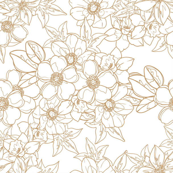 elegance seamless pattern with floral elements - Vektor, Bild