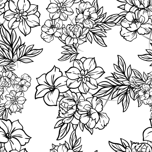 elegance seamless pattern with floral elements - ベクター画像