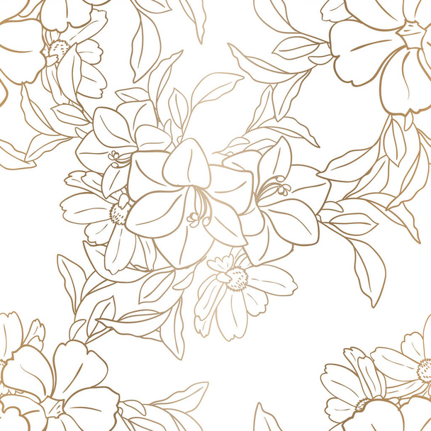 elegance seamless pattern with floral elements - Διάνυσμα, εικόνα