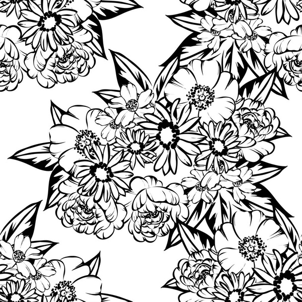 elegance seamless pattern with floral elements - Vector, afbeelding