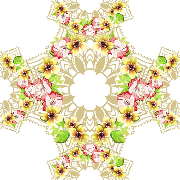 Елегантність Безшовний візерунок з квітковими елементами
 - Вектор, зображення
