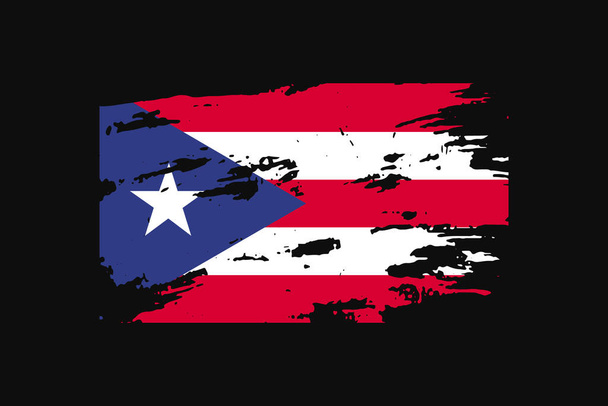 Grunge Style Flag of the Puerto Rico. Bude použita grafika, tisk, plakát a pozadí trička. - Vektor, obrázek