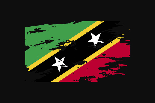 Grunge Style vlag van de Saint Kitts en Nevis. Het zal worden gebruikt t-shirt graphics, print, poster en achtergrond. - Vector, afbeelding