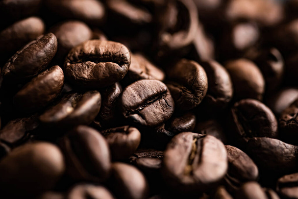 Coffee beans background, roasted signature bean with rich flavour, best morning drink and luxury blend - Foto, immagini