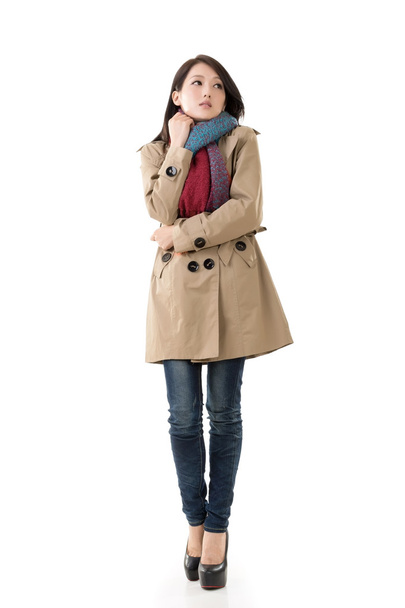 Asian lady with coat in winter - Zdjęcie, obraz