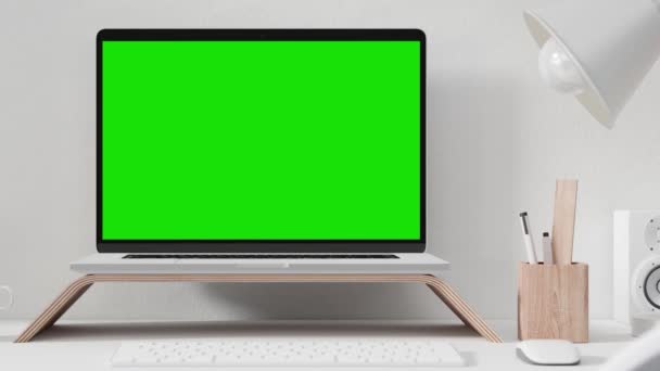 A screen shot of an open laptop computer sitting on top of a table - Footage, Video