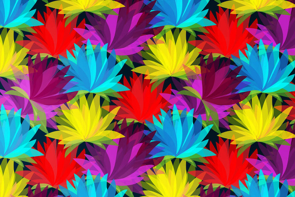 Primer plano despejado patrón sin costura con otoño hojas de arce vector ilustración - Foto, imagen