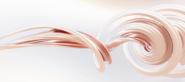 Colorful abstract panoramic background: geometric rose gold matte curve.( Car backplate, 3D rendering computer digitally generated illustration.) - Fotó, kép