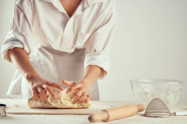 cozinha chef amassar massa profissional lição de casa cozimento - Foto, Imagem