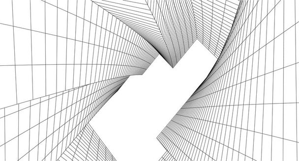 abstracte architectuur 3d illustratie achtergrond - Vector, afbeelding