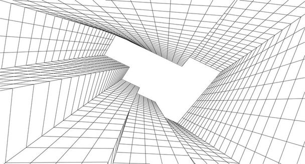 abstrakcyjna architektura tło ilustracji 3d - Wektor, obraz