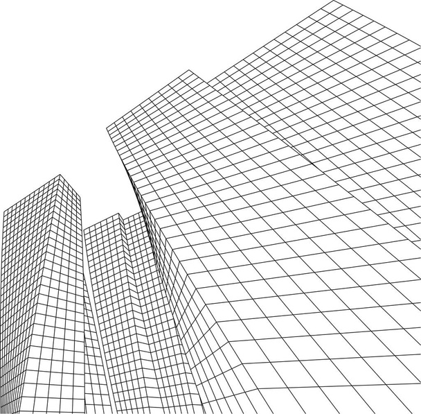 architecture abstraite 3d illustration fond - Vecteur, image