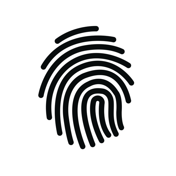 Zeilensymbol des Fingerabdruckscanners, Ausweis und Sicherheit,  - Foto, Bild