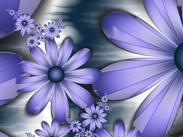 Fractal afbeelding als bloemen achtergrond. Fantasie bloemen achtergrond. Sjabloon voor uw ontwerp. - Foto, afbeelding
