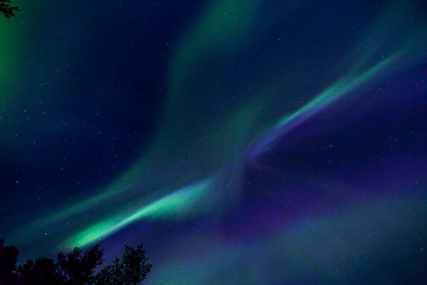 Northern lights in Kiruna, Lapland, Northern Sweden. - Fotoğraf, Görsel